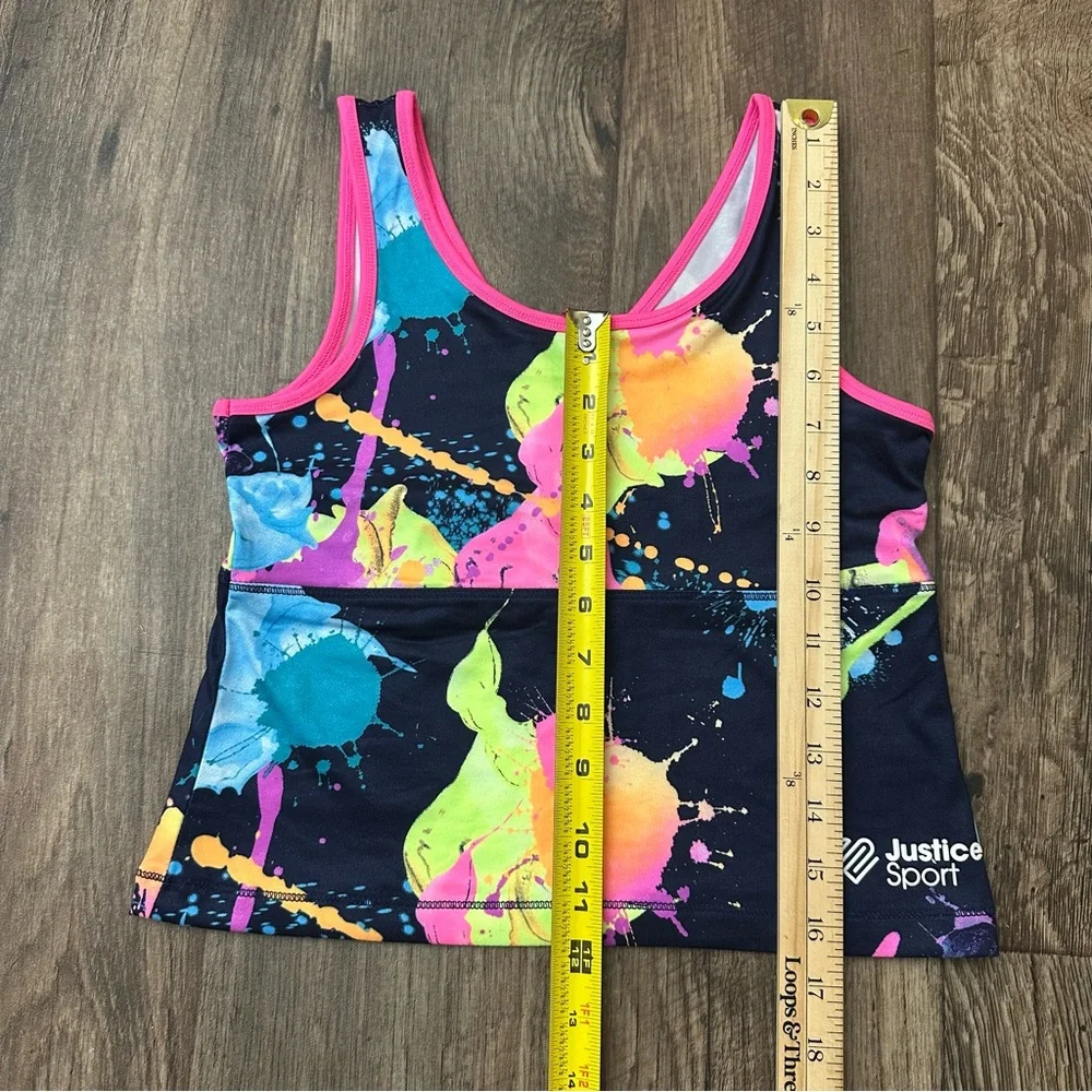 Justice Girls J-Sport Biker Longline Top Size L (12-14) Mulicolor